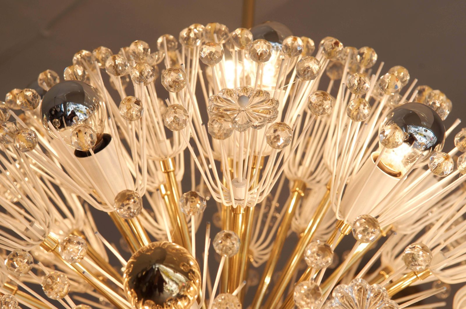 Rare Large Brass And Glass Sputnik Chandeliers By Emil Stejnar photo vinterior