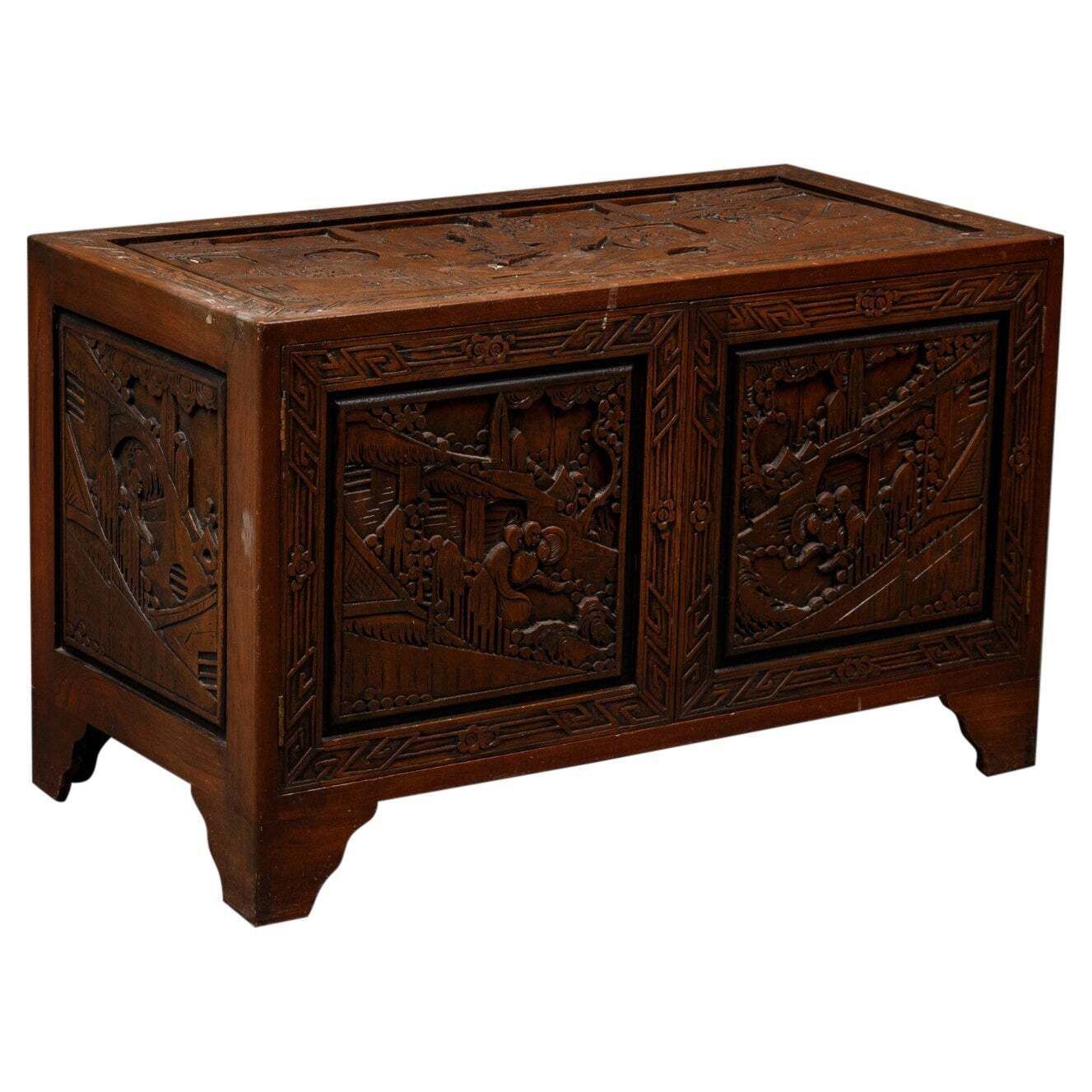Chest, China, Camphor Wood Richly Carved