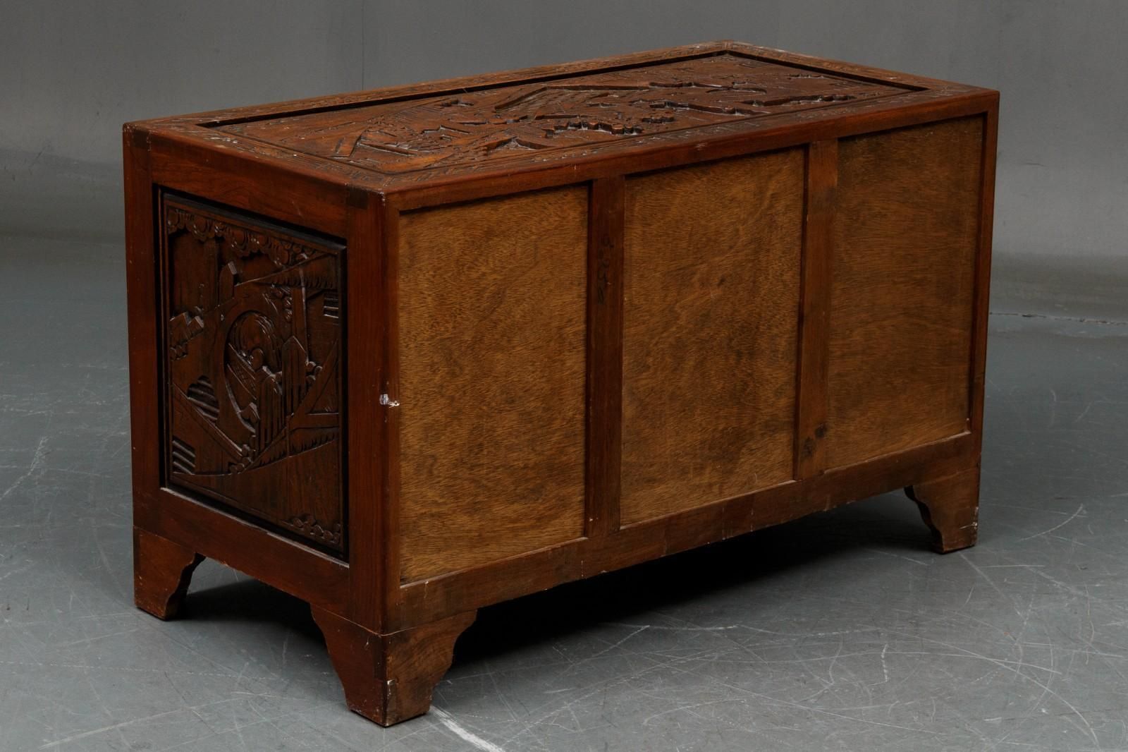 Chest, China, Camphor Wood Richly Carved photo Furniture