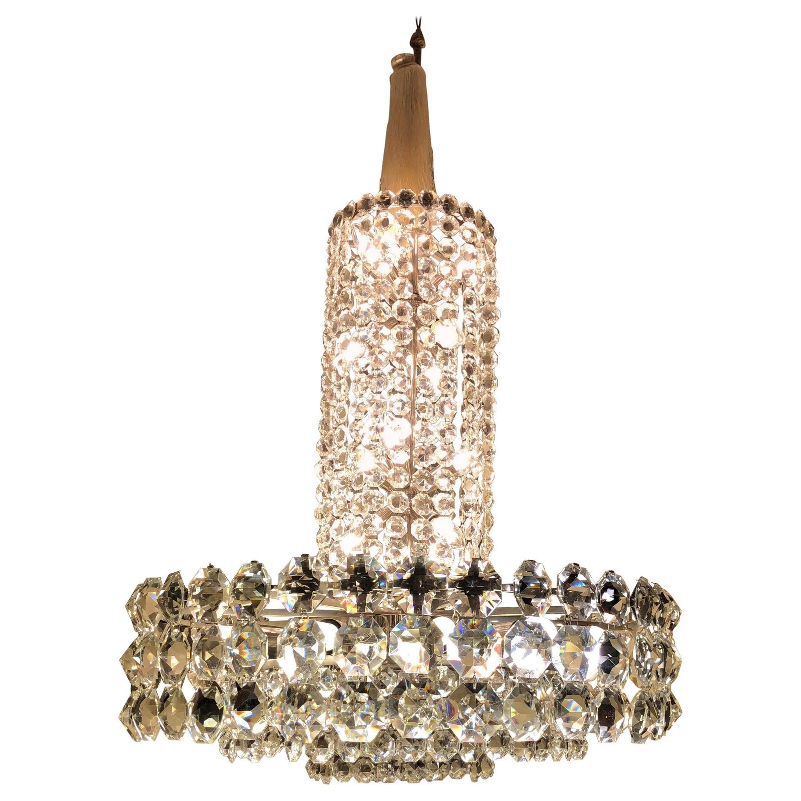 Huge Beautiful Crystal Chandelier By Bakalowits & Söhne Vienna, 1960s