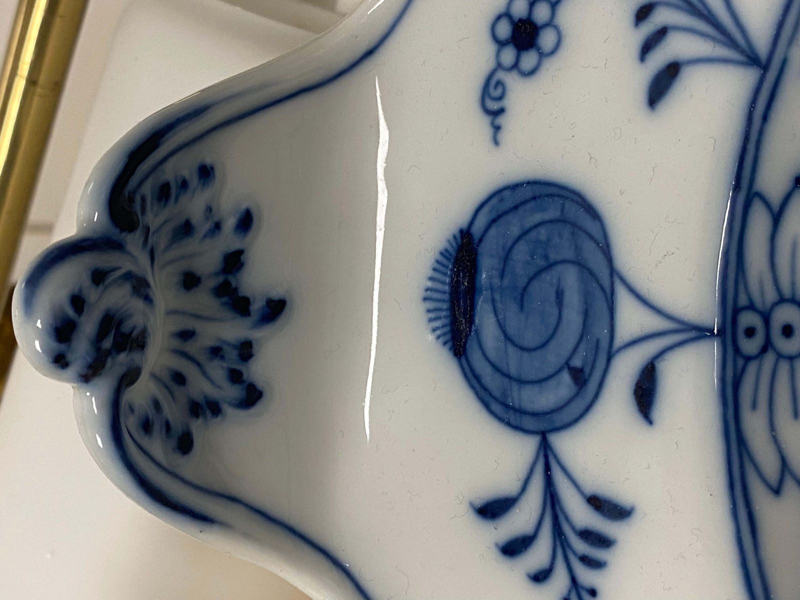 Carl Teichert, Meissen Porcelain Blue Onion Platter, Circa 1880s photo buy