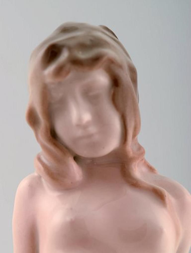 Vicken Von Post, Rörstrand, Rare Art Deco Figure In Porcelain, Young Nude Woman photo vinterior