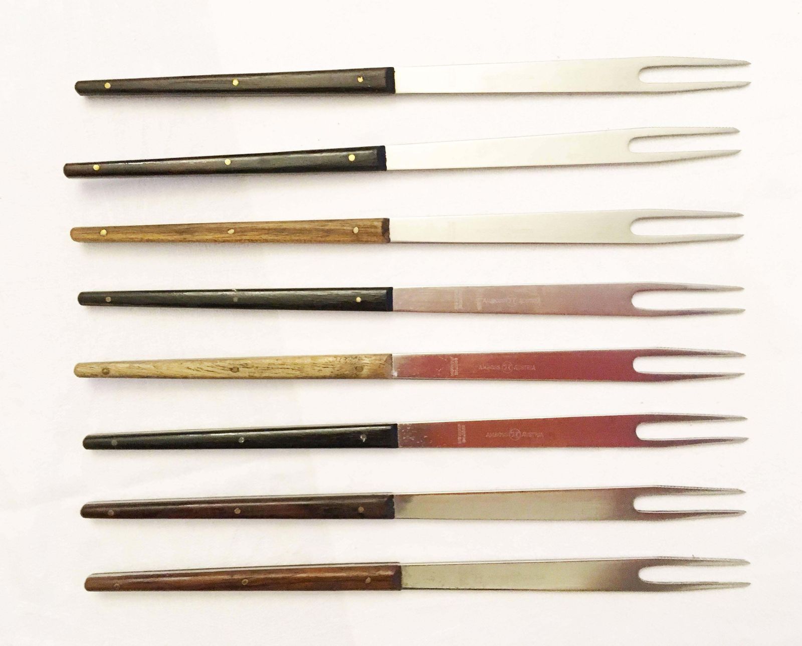 Stainless Hardwood Fondue Forks By Carl Auböck For Amboss Austria photo 603.0