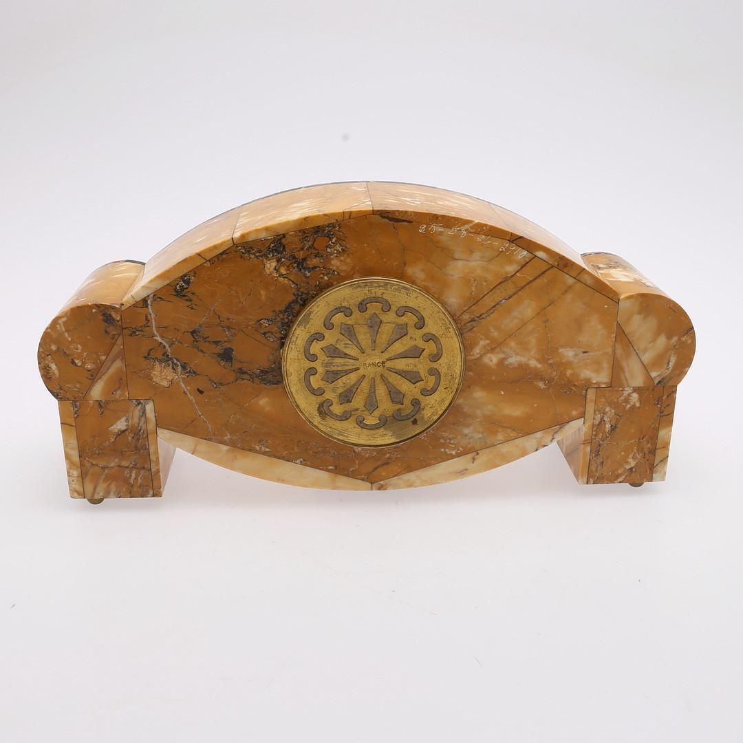Carlo Bugatti Style Art Deco Marble Clock photo for sale