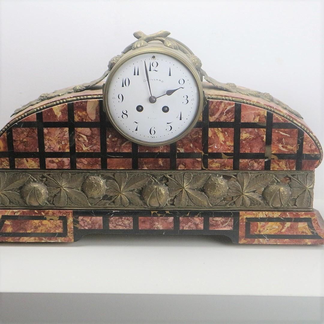 Guillard Chimney Mantel Art Deco Clock With Site Plates photo furniture