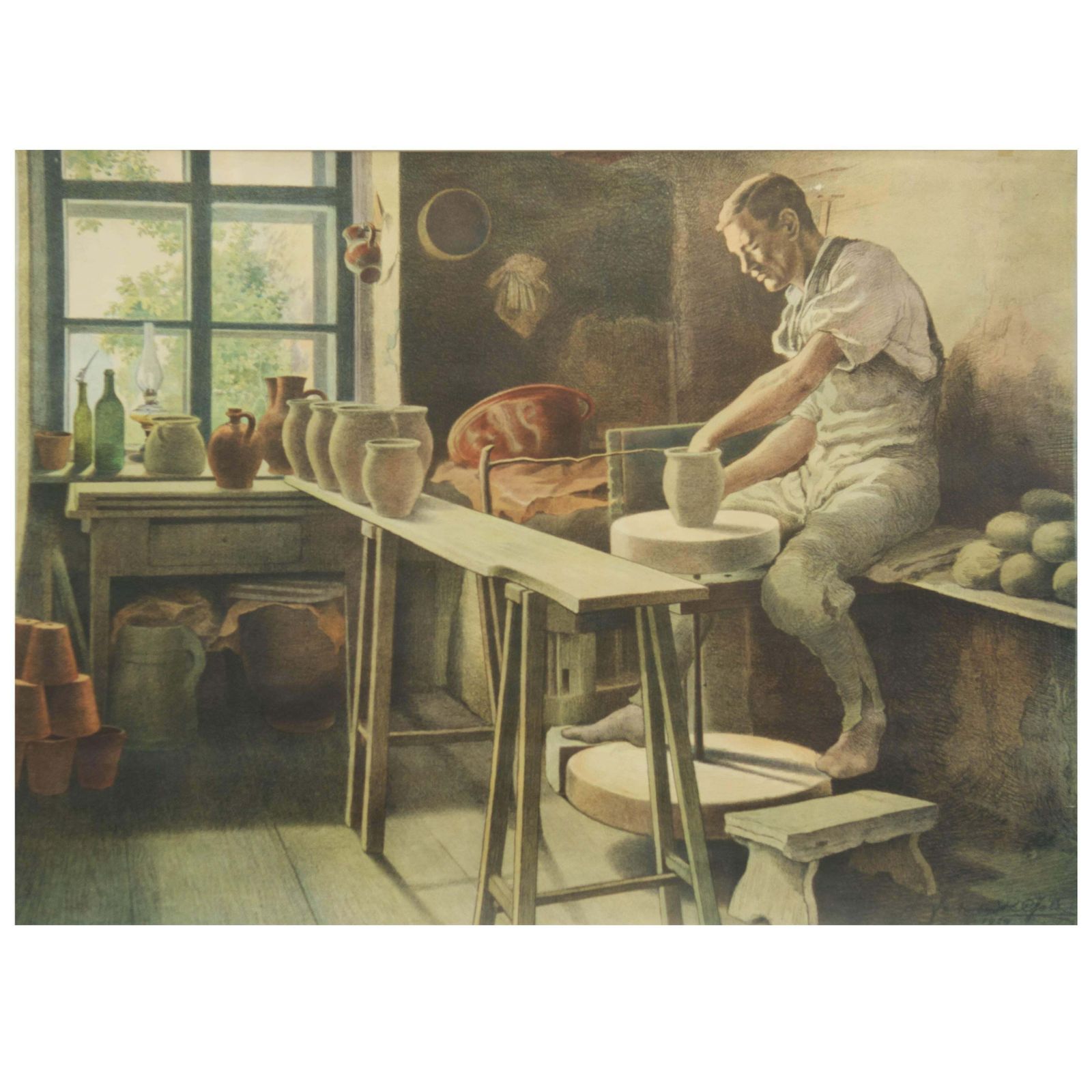 Signed School Chart, Poster "Pottery"