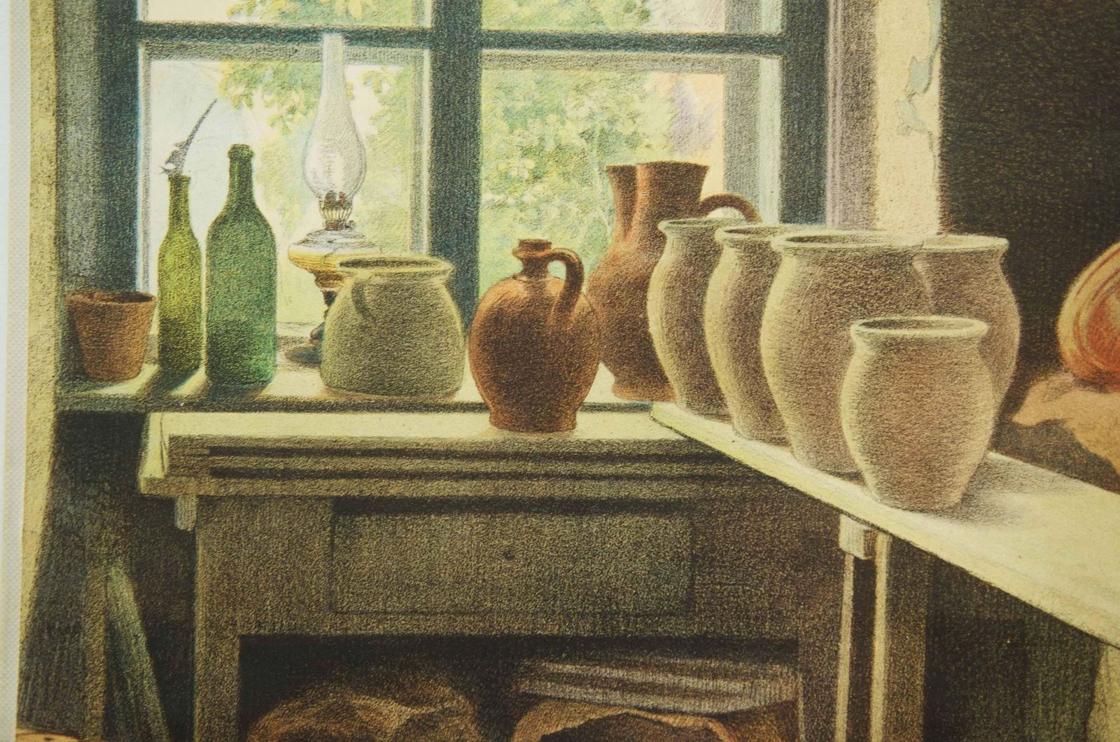 Signed School Chart, Poster "Pottery" photo Art