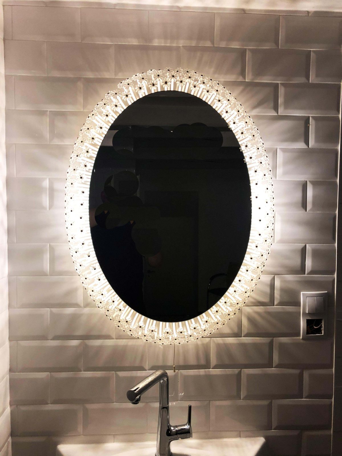 Beautiful Huge Oval Illuminated Mirror Designed By Emil Stejnar photo 2619.0