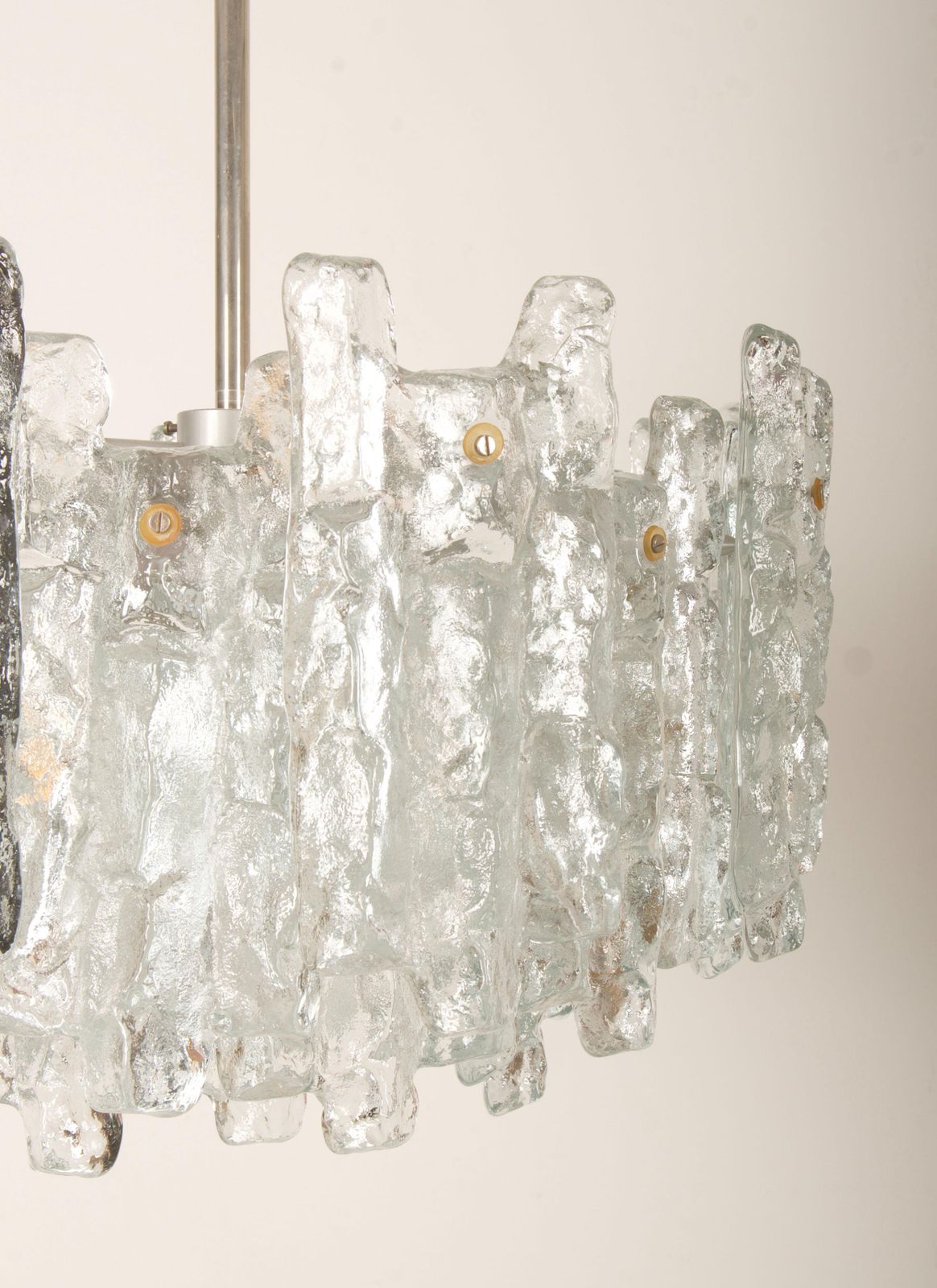 Impressive Austrian Kalmar "Fuente" Crystal Ice Glass Chandelier photo vintage