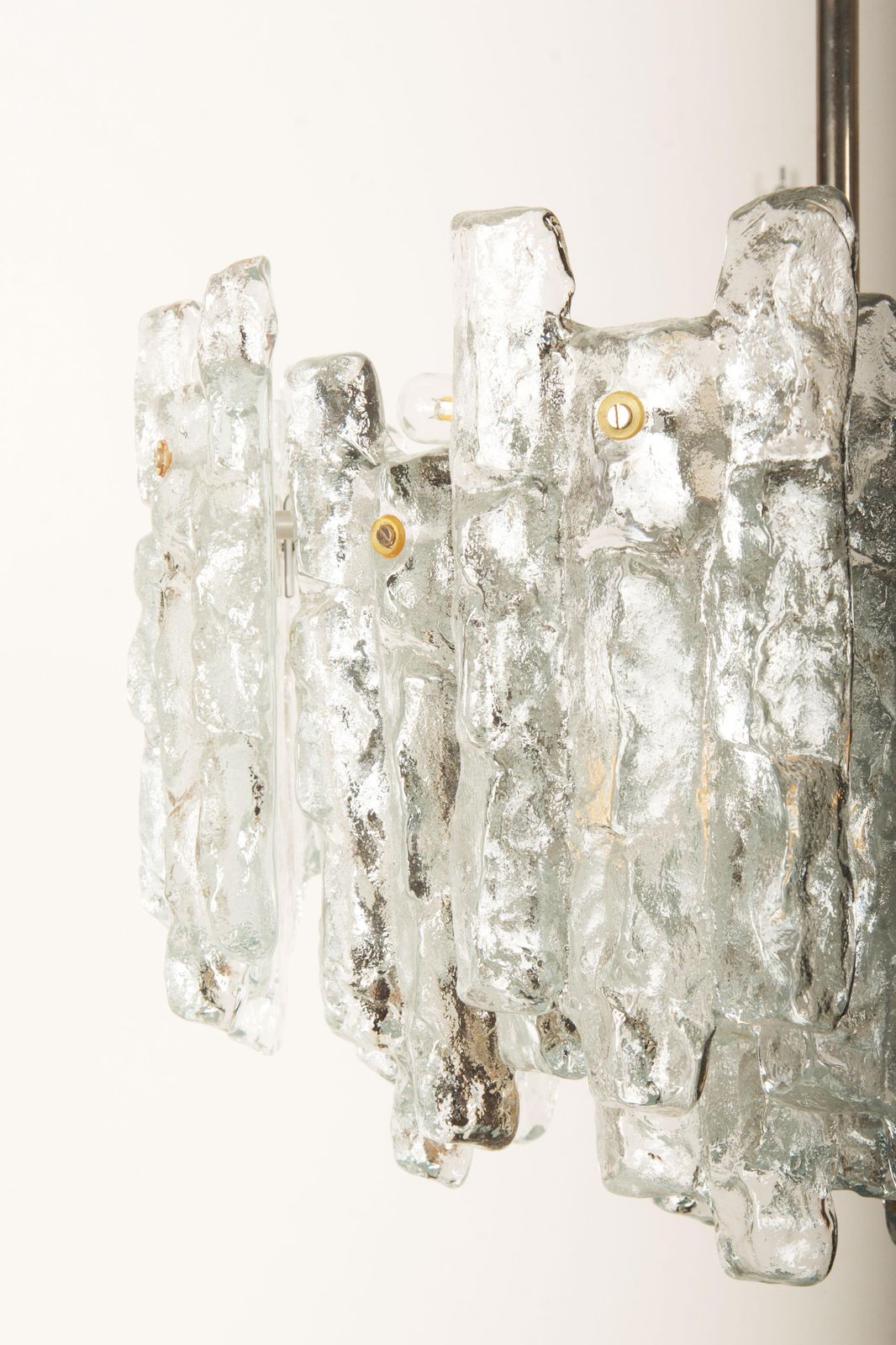Lighting Impressive Austrian Kalmar "Fuente" Crystal Ice Glass Chandelier photo