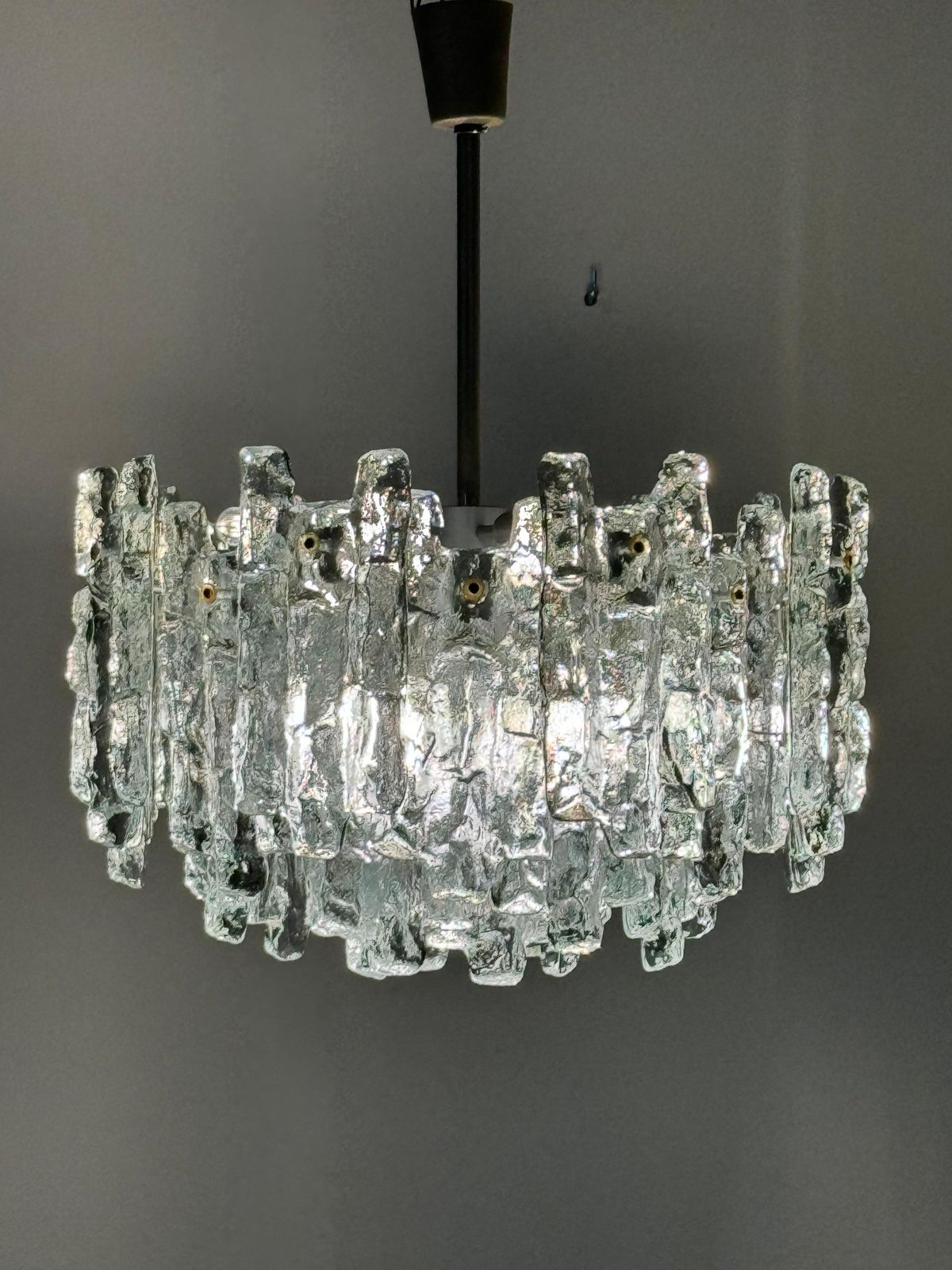 3005.0 Impressive Austrian Kalmar "Fuente" Crystal Ice Glass Chandelier photo