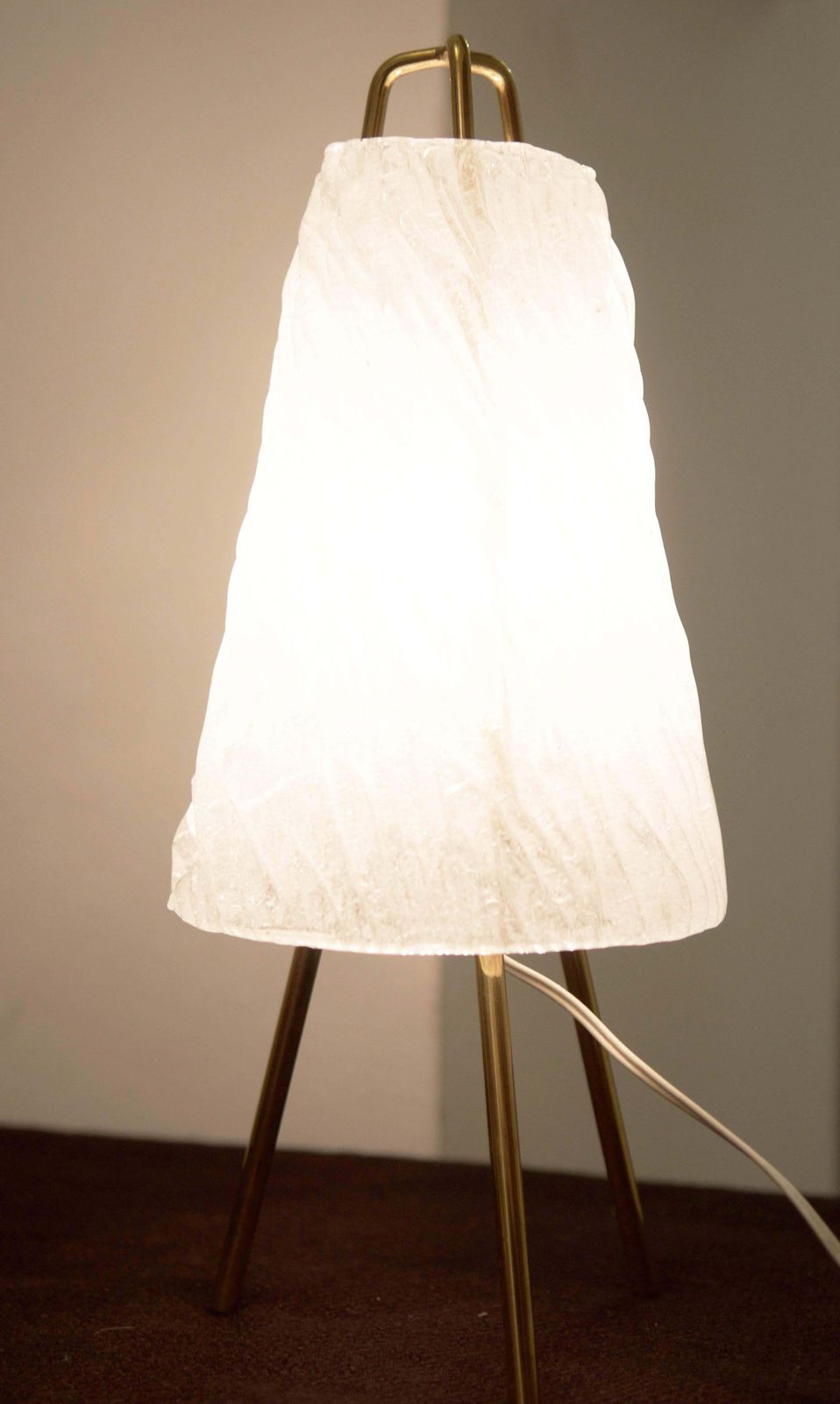 Set Of Two Ice Glass Table Lamps By "Kalmar" Vienna photo 2318.0