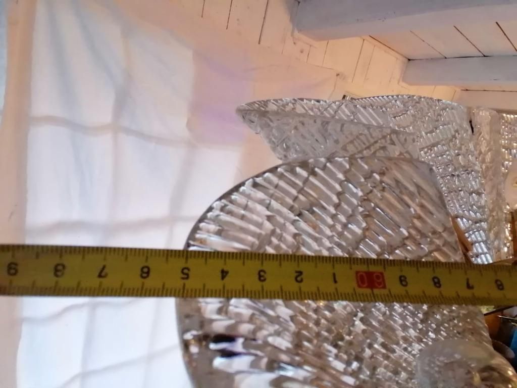 photo vintage Beautiful Huge Chandelier With Textured Glass By J. T. Kalmar
