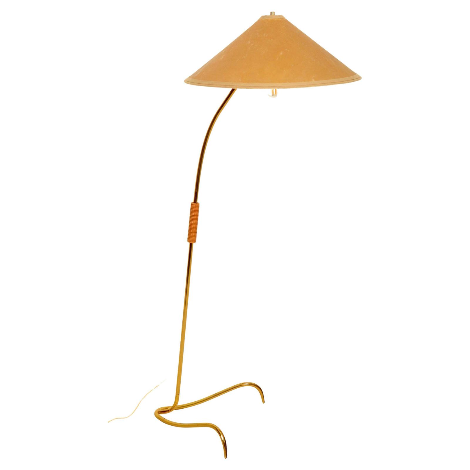 Midcentury Brass Floor Lamp By Rupert Nikoll