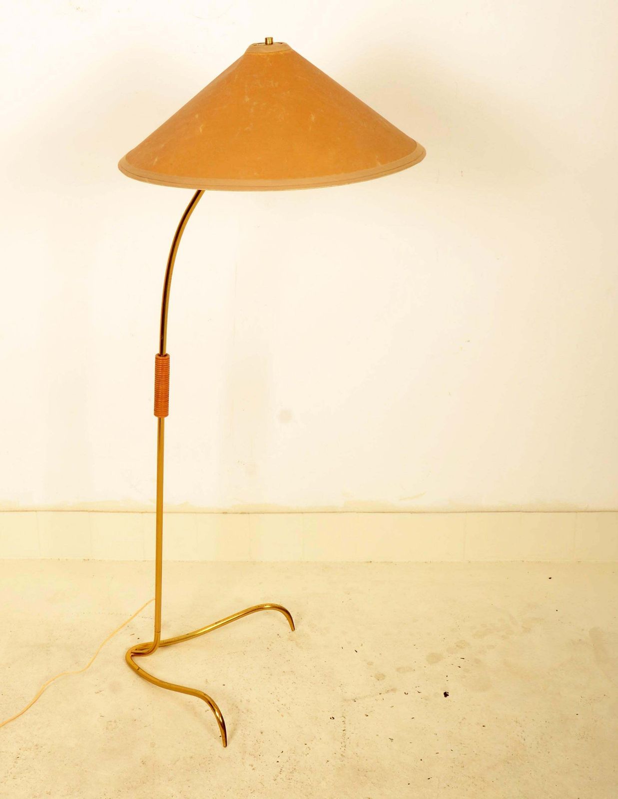 Midcentury Brass Floor Lamp By Rupert Nikoll photo Lighting