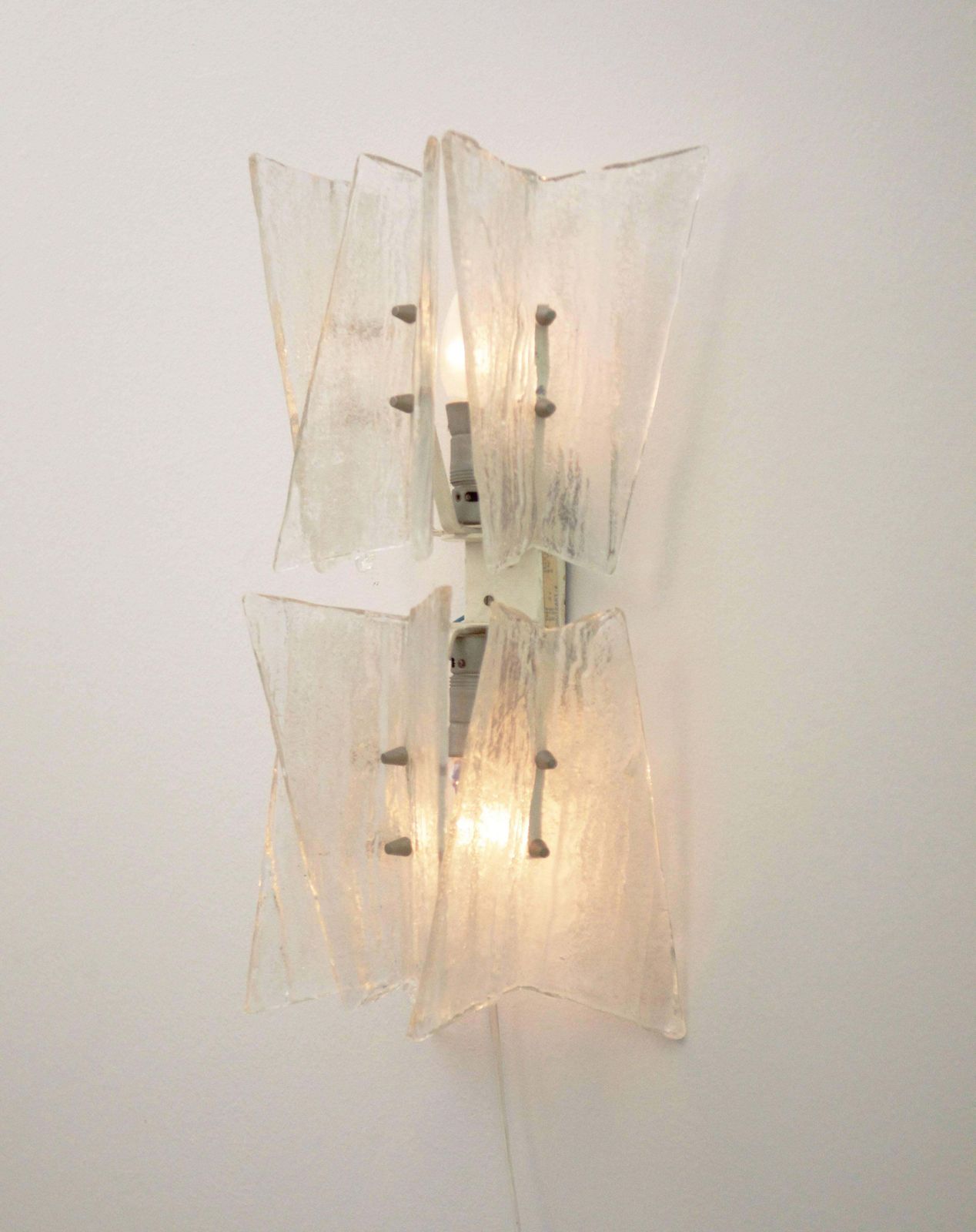 J.T. Kalmar Ice Glass Wandlamp, Ca. Jaren 1960 photo Verlichting