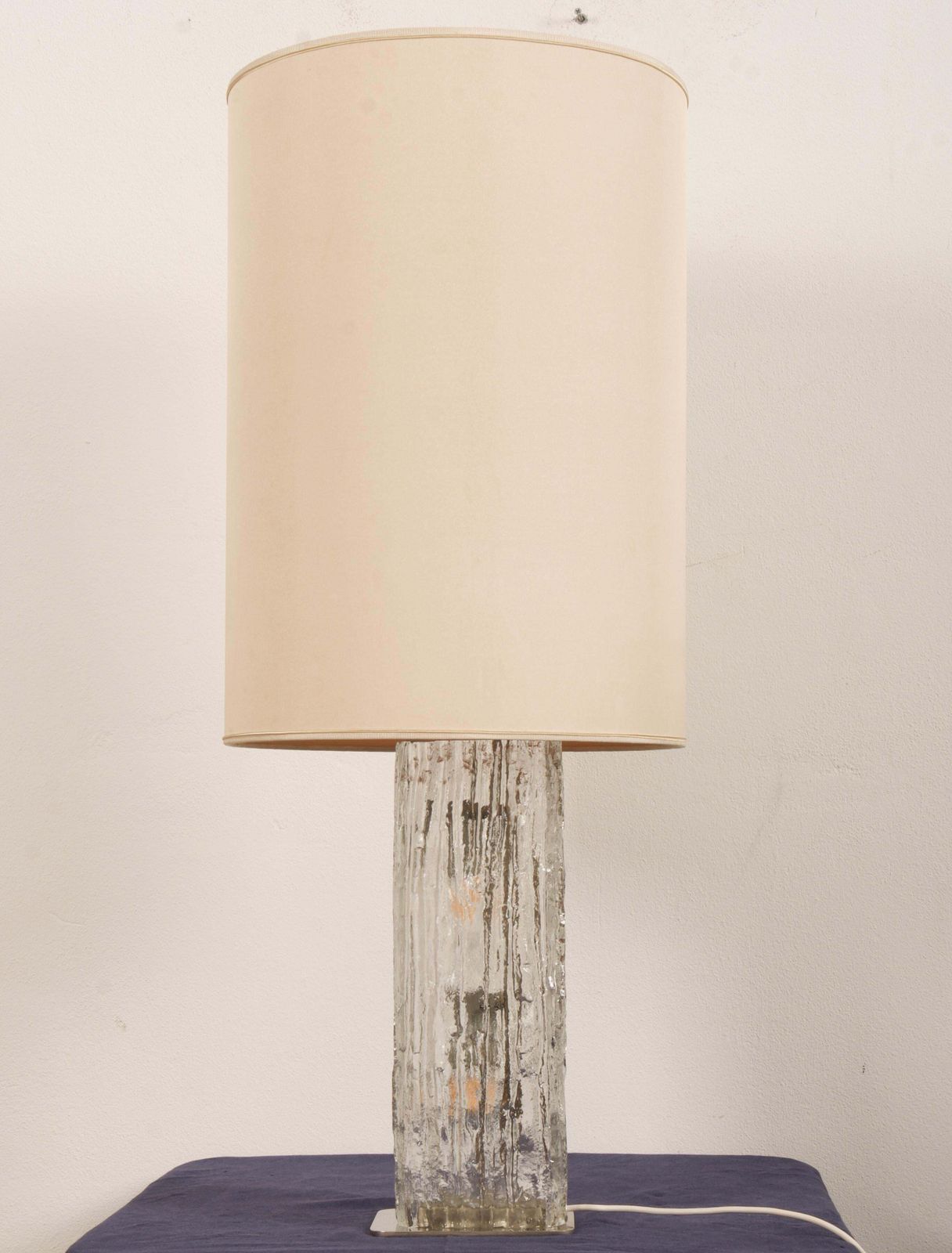 Table Lamp By Kalmar Frankenberg With An Illuminated Ice Glass Stand photo for sale