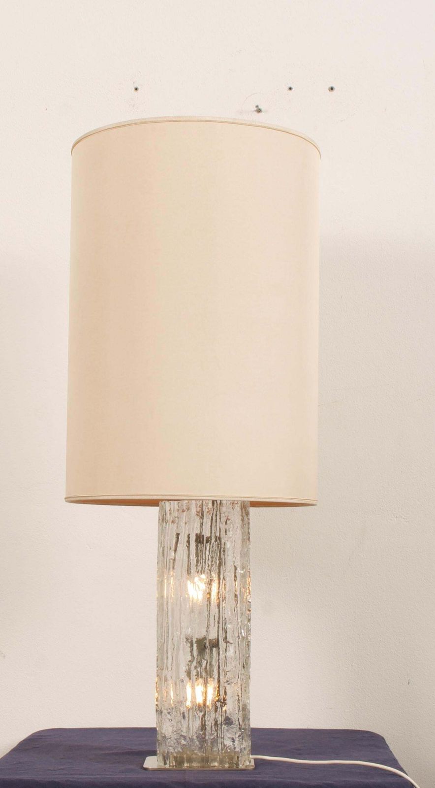 Table Lamp By Kalmar Frankenberg With An Illuminated Ice Glass Stand photo vintage