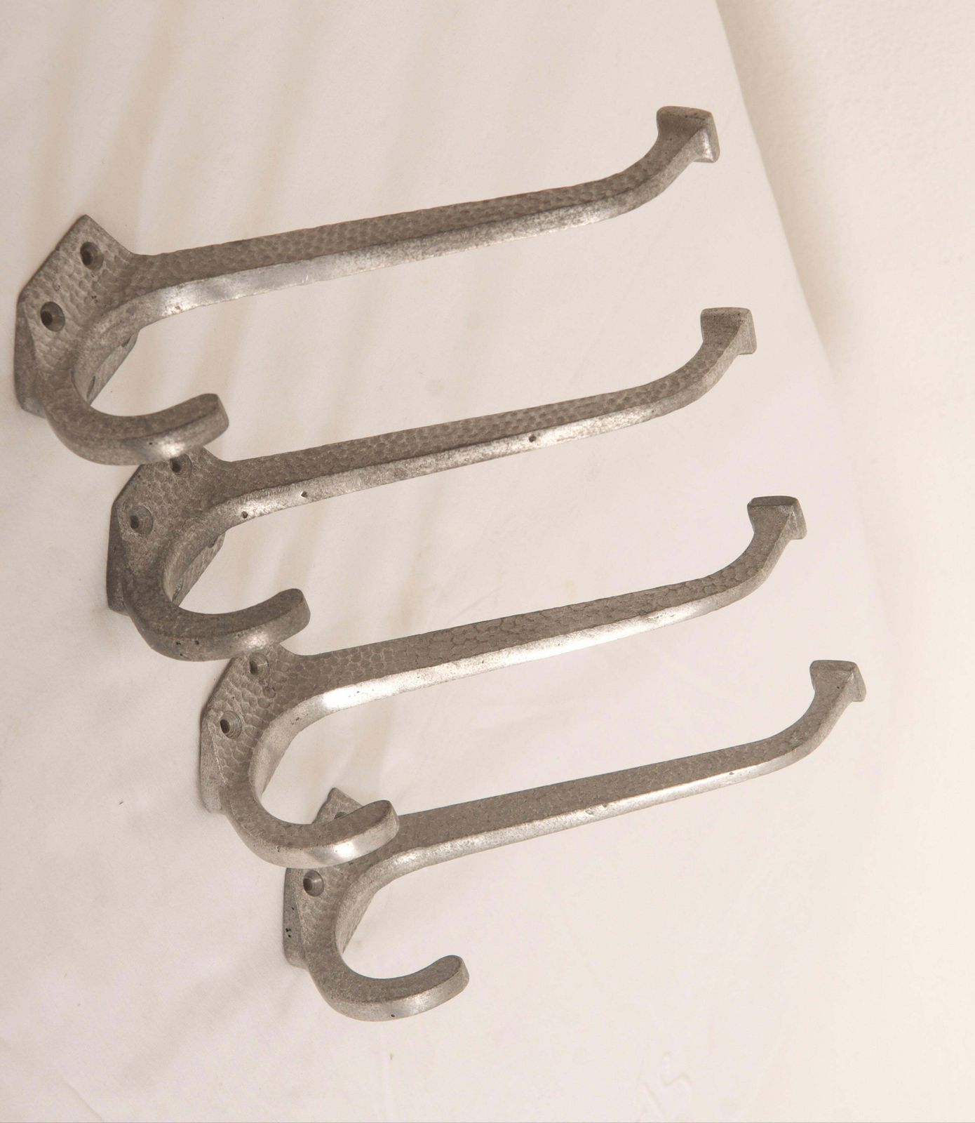 Set Of Four Vienna Secession Aluminum Coat Hooks photo vintage