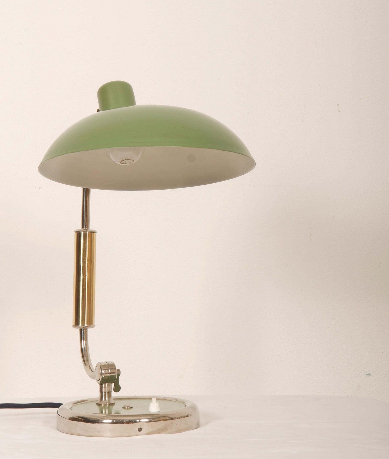 Kaiser Idell By Christian Dell Model 6632 President Green Desk Lamp photo vinterior
