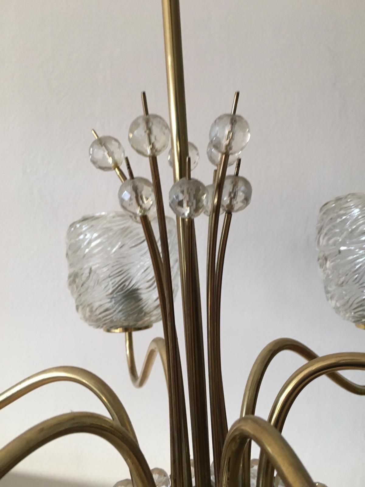 Midcentury Brass Chandelier By Rupert Nikoll photo buy