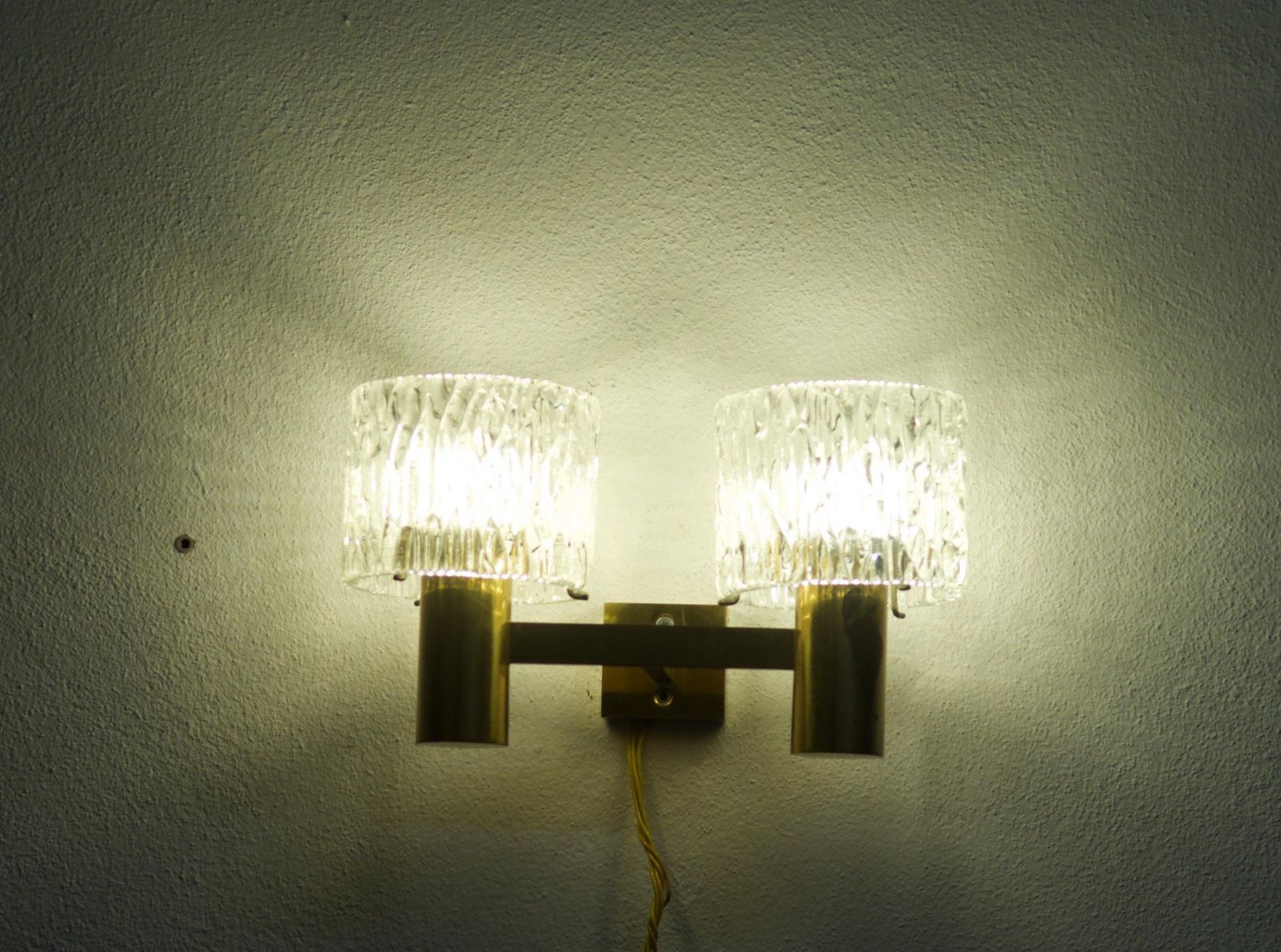 Brass And Crystal Wall Lamps Designed By Carl Fagerlund For Orrefors Set Of Two photo furniture