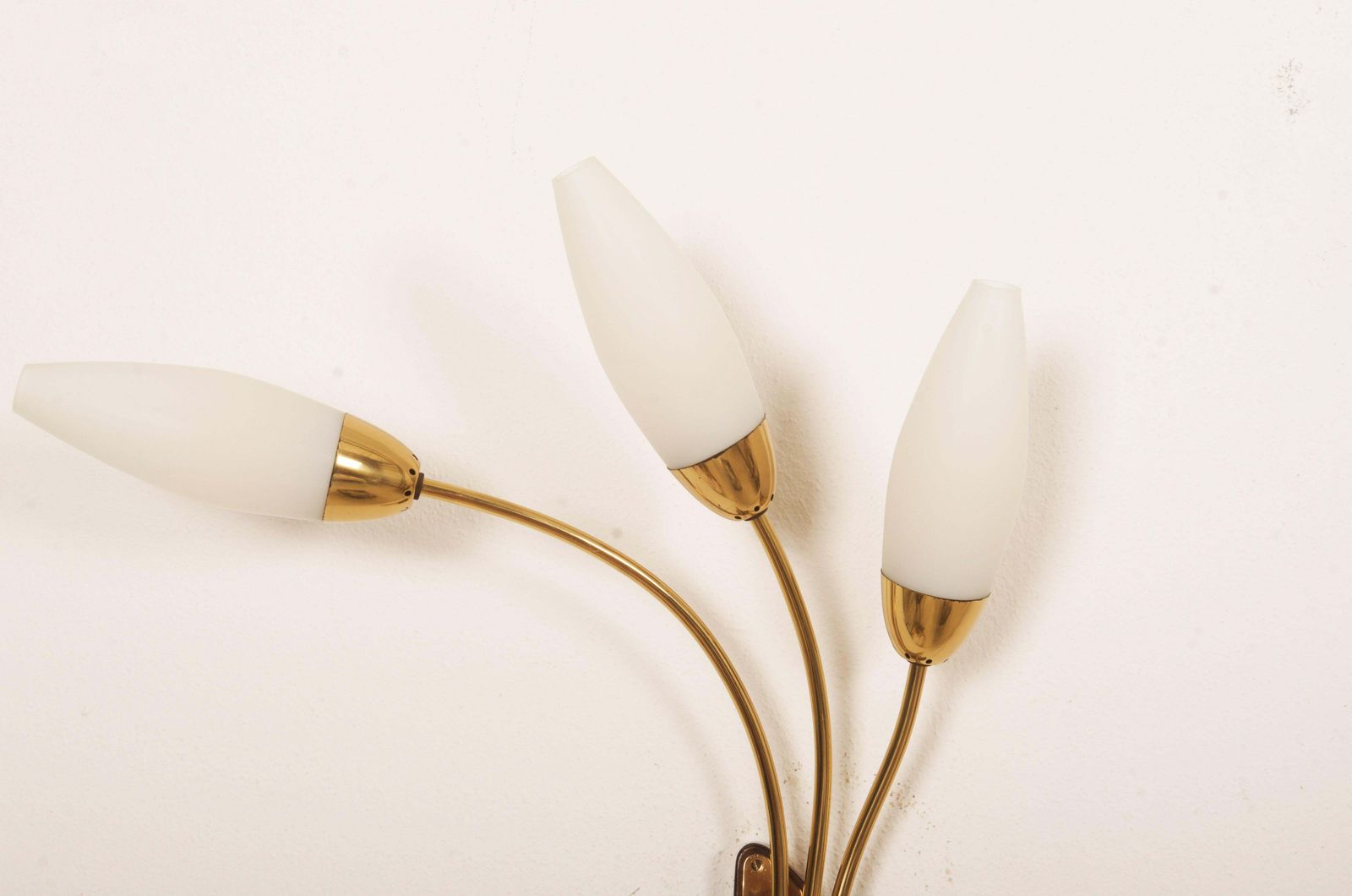 A Pair Of Brass Opaline Glass Sconce Wall Lamp By Rupert Nikoll photo vinterior