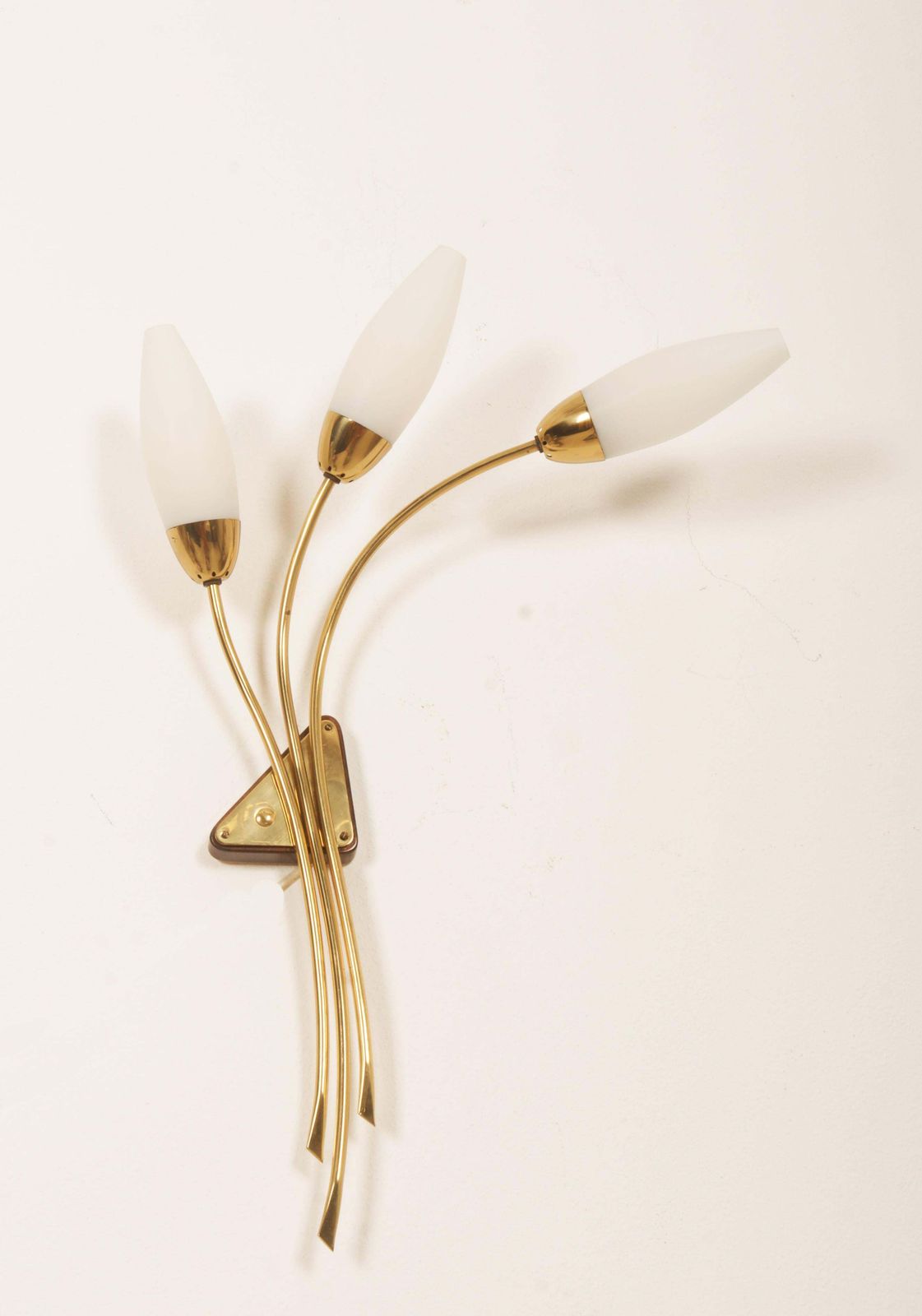 photo furniture A Pair Of Brass Opaline Glass Sconce Wall Lamp By Rupert Nikoll