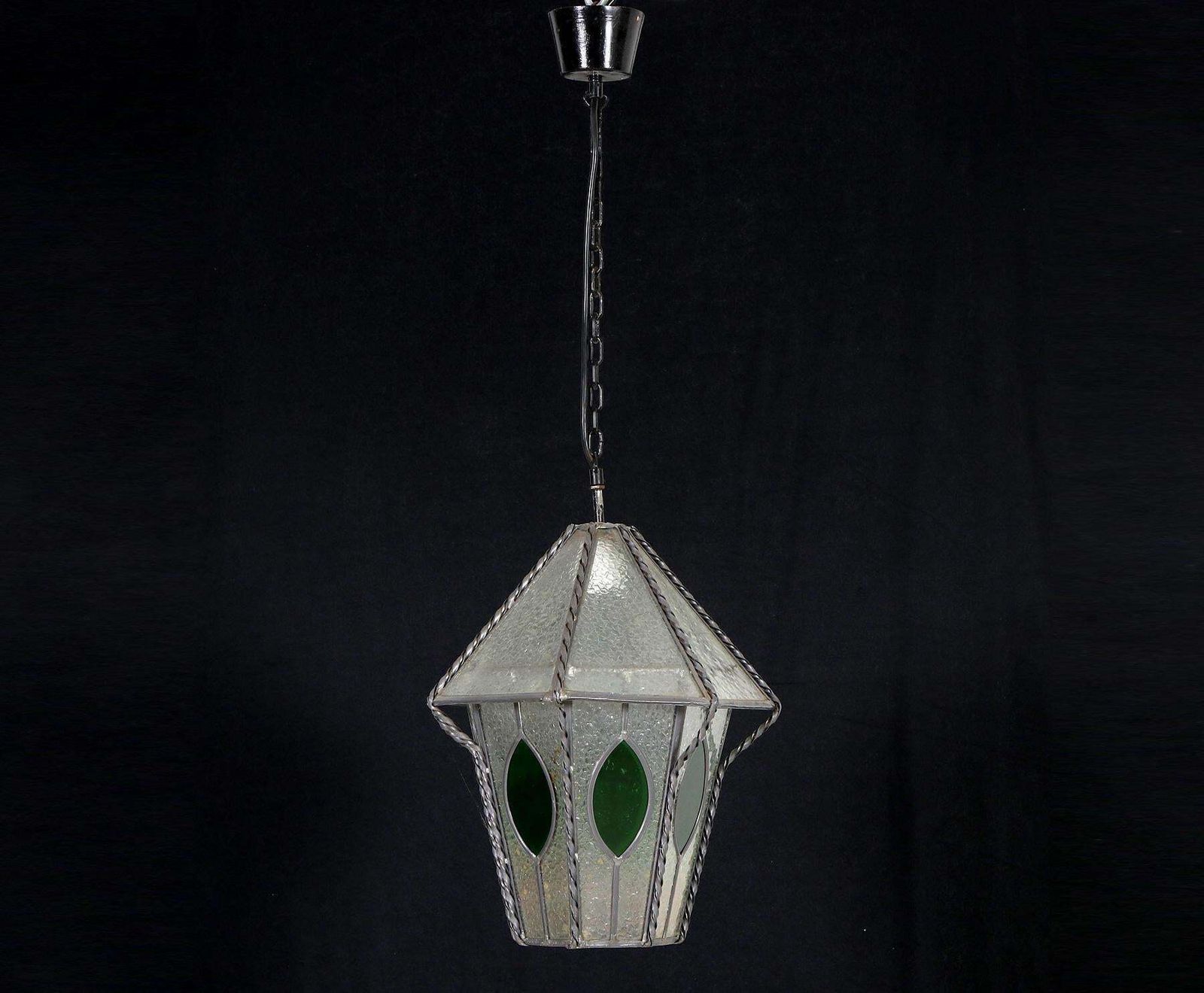 German Art Nouveau Wrought Iron Entrance Lantern photo Lighting