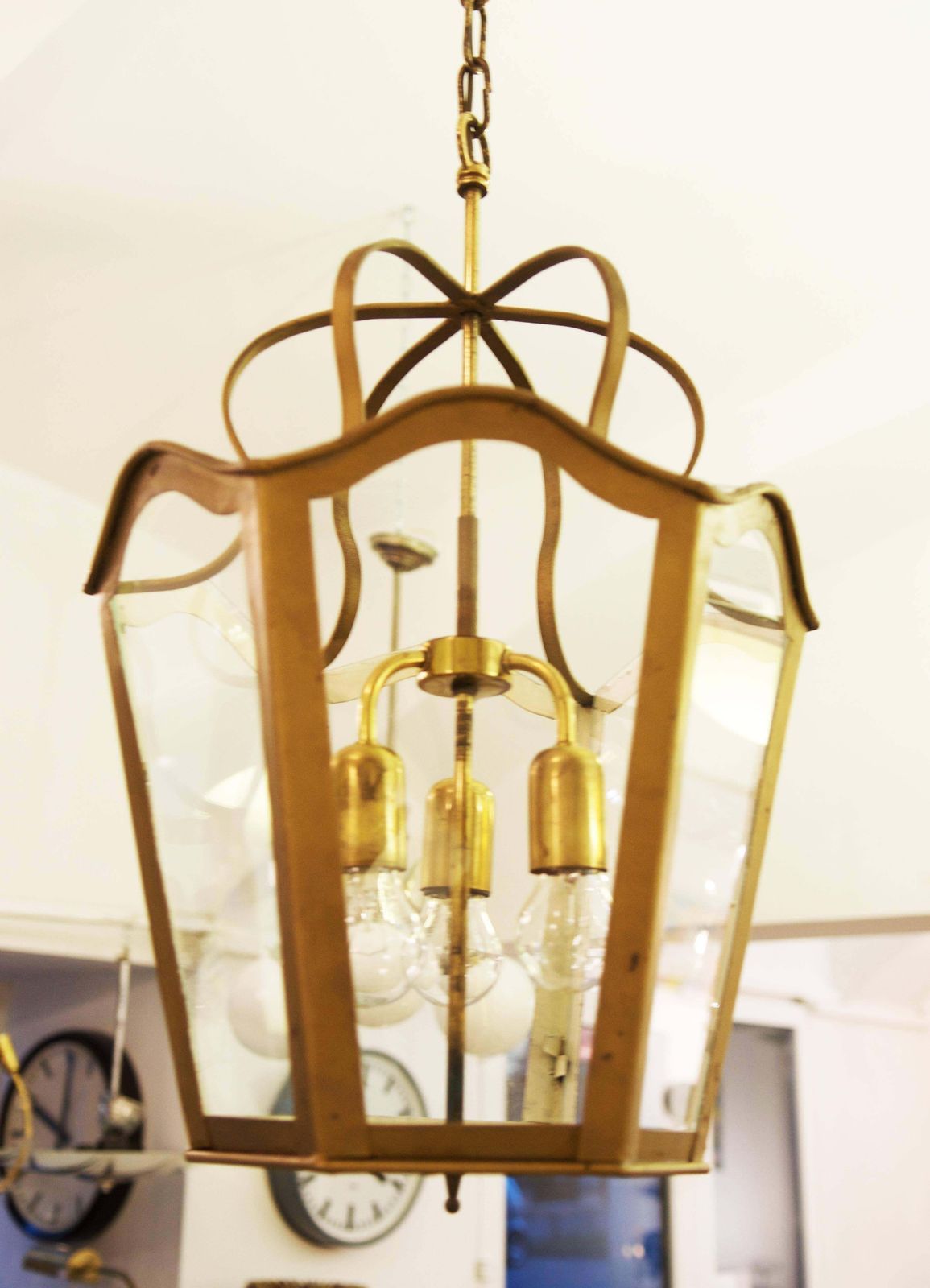 Large Viennese Stairwell Or House Entrance Lantern, Art Nouveau Style photo furniture