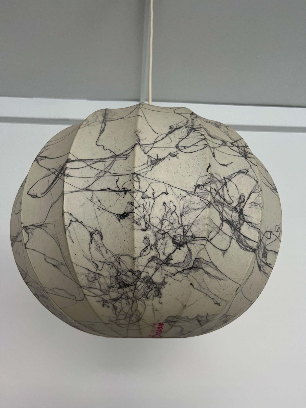 photo vinterior Italian Mid Century Cocoon Grey Chandelier By "Cocoon Crèation", 1970s