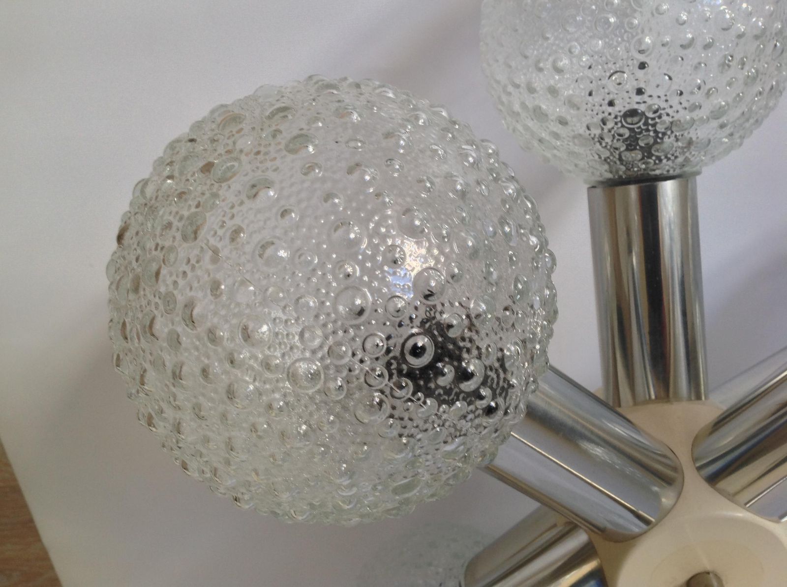 Midcentury German Sputnik Glass Balls Chandelier, 1970s photo vinterior
