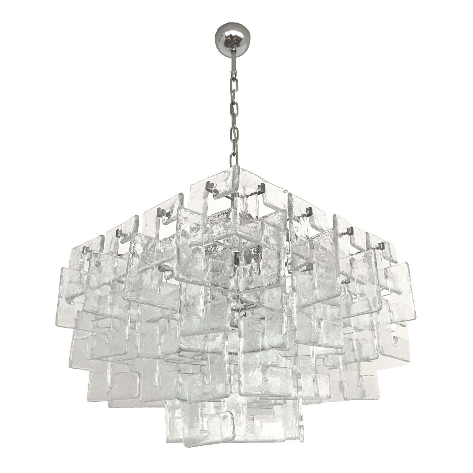 Italian Midcentury Interlocking Murano Chandelier By Carlo Nason, 1970s