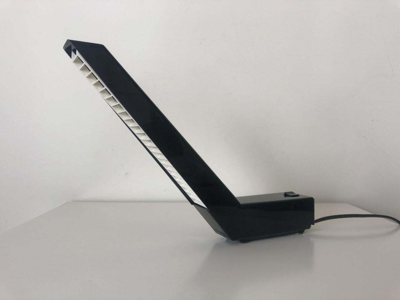 Pair Of "Delamp" Dutch Black Lamps By Rob Wermenbol For Indoor, 1980s photo vinterior