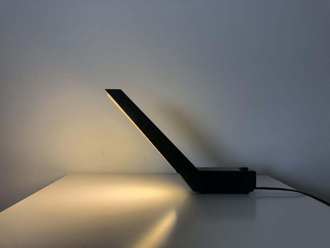 photo buy Pair Of "Delamp" Dutch Black Lamps By Rob Wermenbol For Indoor, 1980s