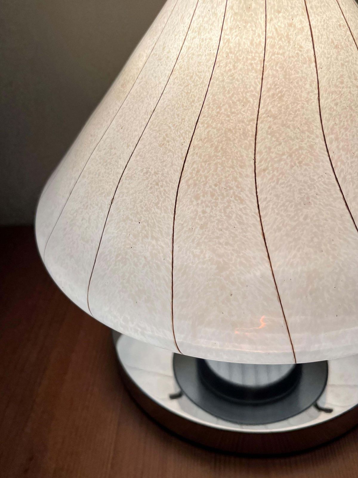 Pair Of Midcentury Murano Glass And Chromed Italian Table Lamps, 1970s photo buy