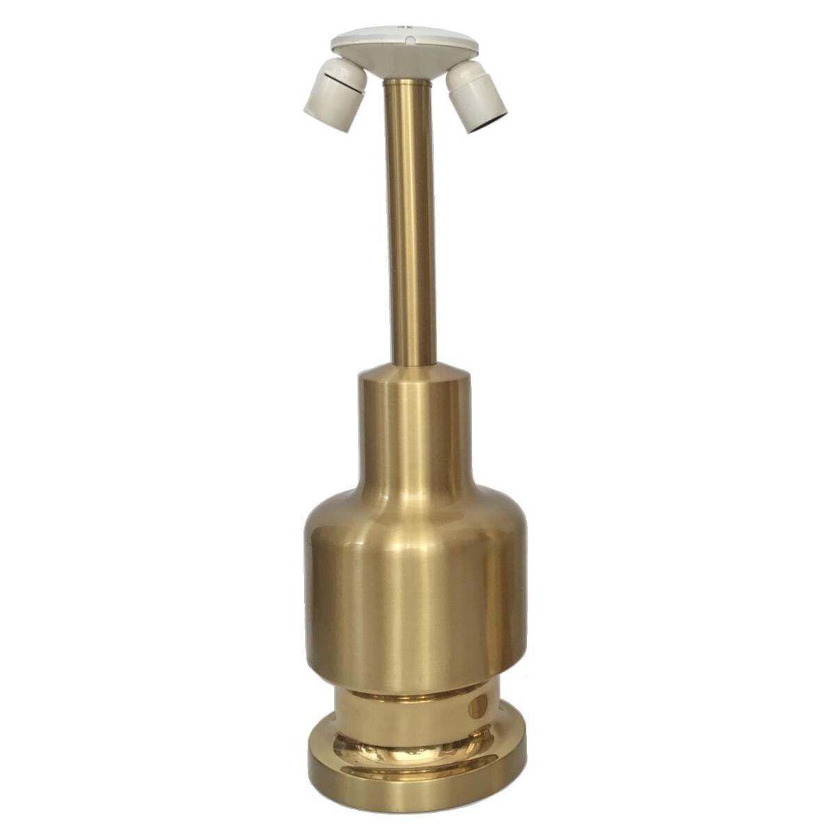 Large Pair Of Midcentury Golden Brass Spanish Table Lamps By Clar, 1970s photo Lighting