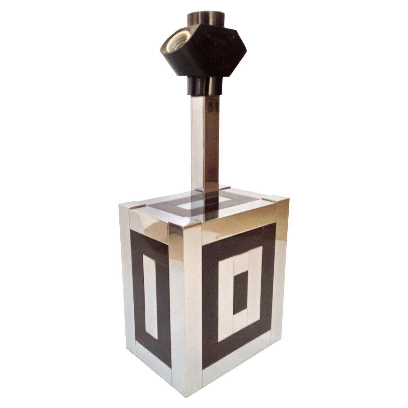 Mid Century Spanish Metal Table Lamp By Willy Rizzo For Lumica, 1970s