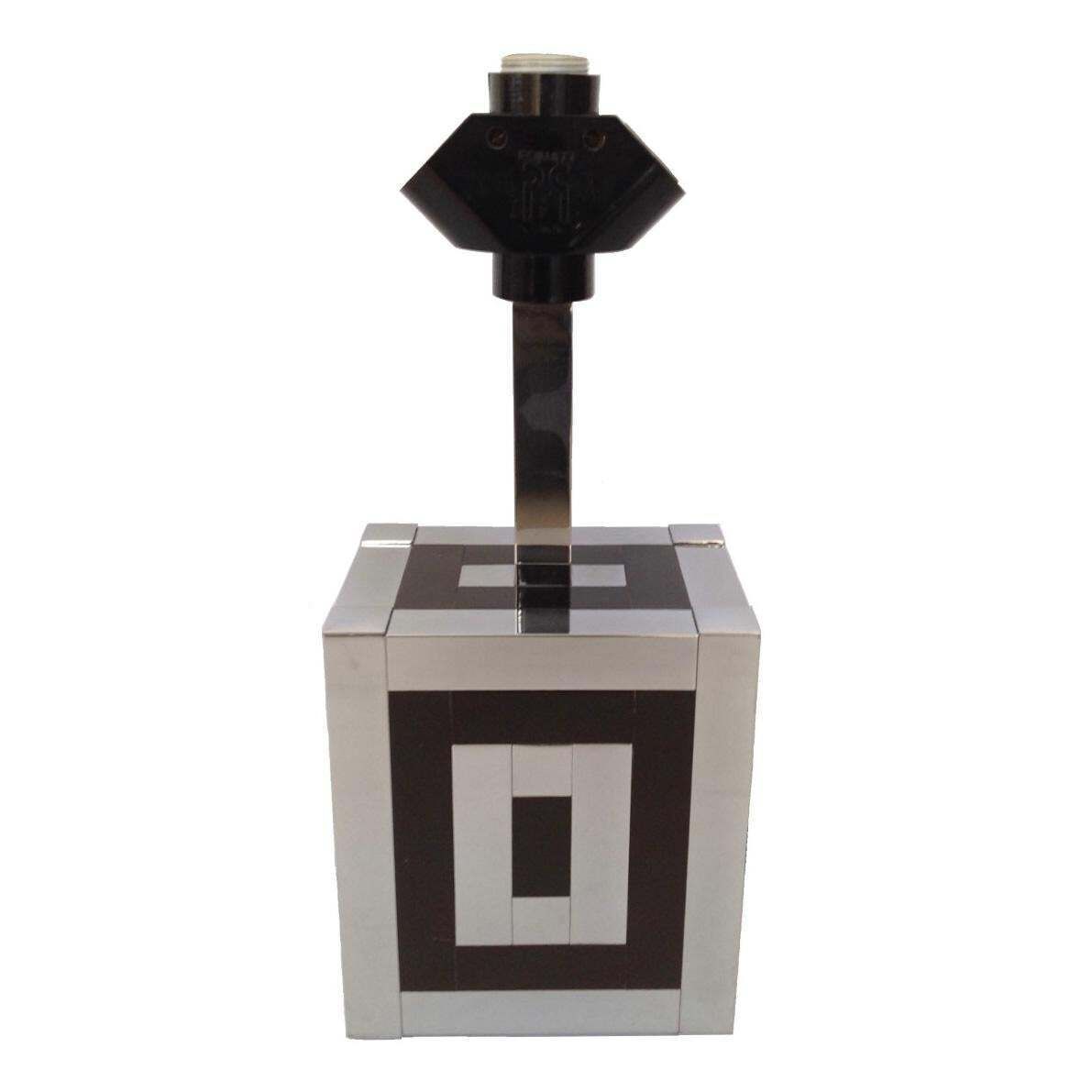 Mid Century Spanish Metal Table Lamp By Willy Rizzo For Lumica, 1970s photo Lighting