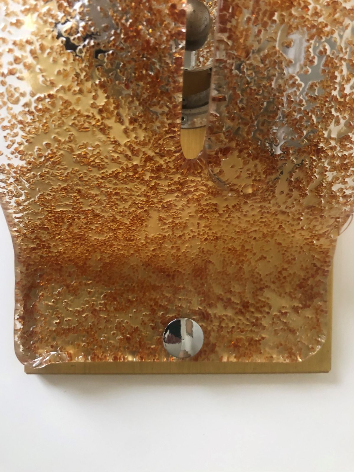 Pair Of Italian Midcentury Caramel Murano Wall Sconces By Mazzega, 1970s photo 1800.0