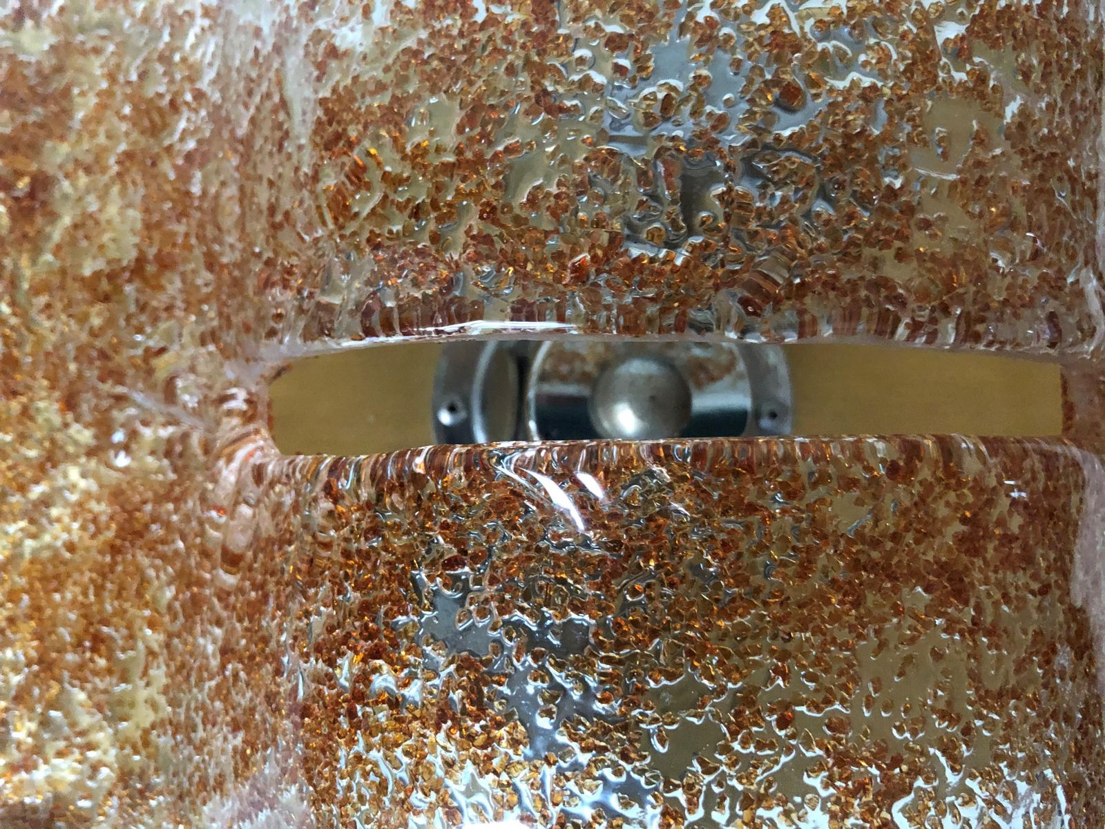 Pair Of Italian Midcentury Caramel Murano Wall Sconces By Mazzega, 1970s photo vintage