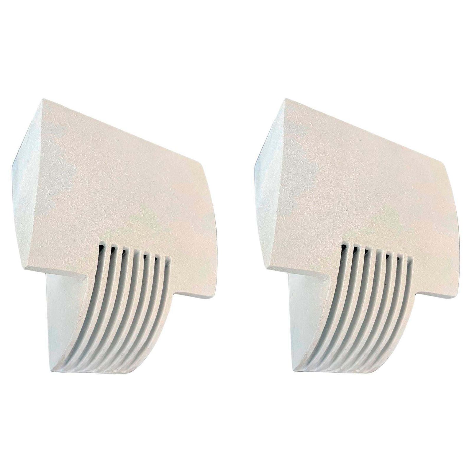 Postmodern Spanish Pair Of White "Arqui" Wall Sconces By Metalarte, 1990s