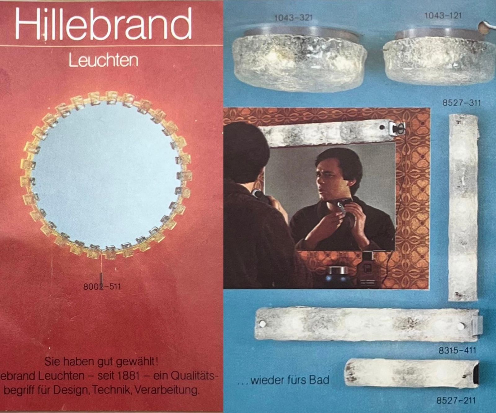 photo for sale German Midcentury Set Of Three Murano Iceglass Wall Sconces By Hillebrand, 1970s