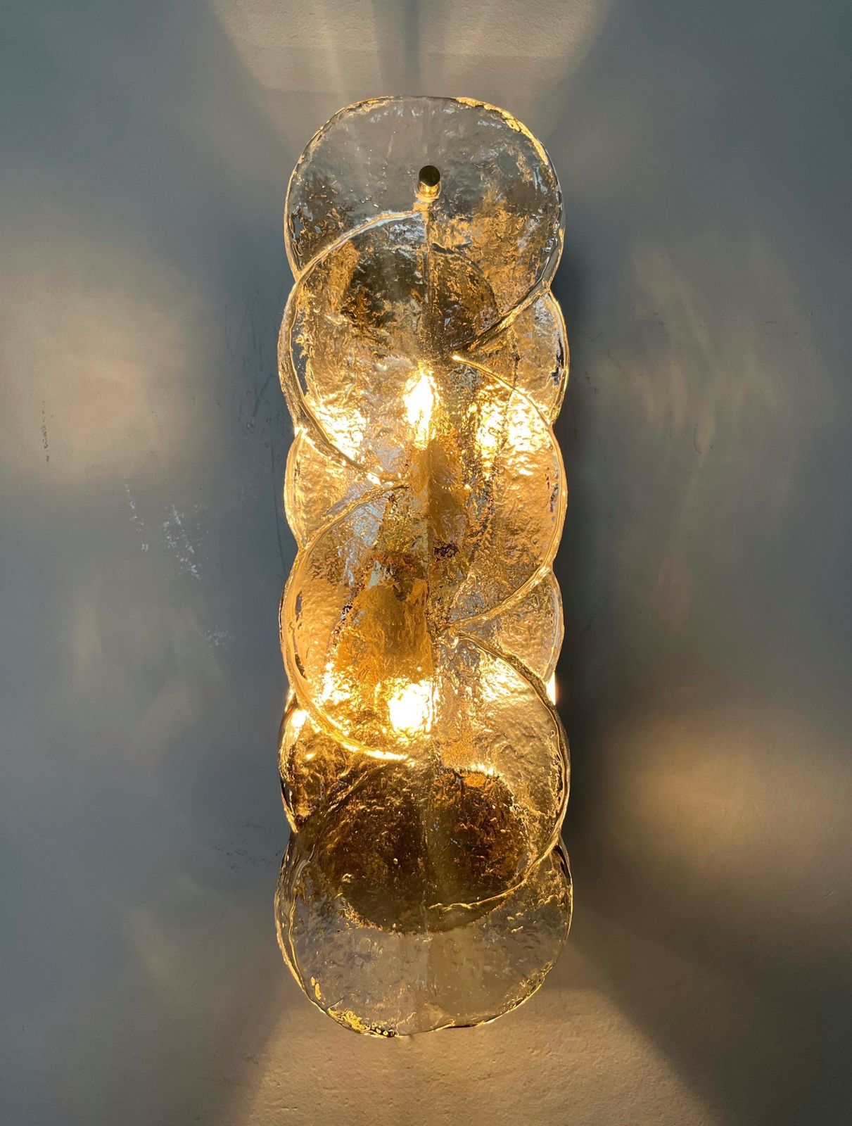 Unique Austrian Set Of Six Murano Smoke "Citrus" Wall Sconces By Kalmar, 1970s photo 5520.0