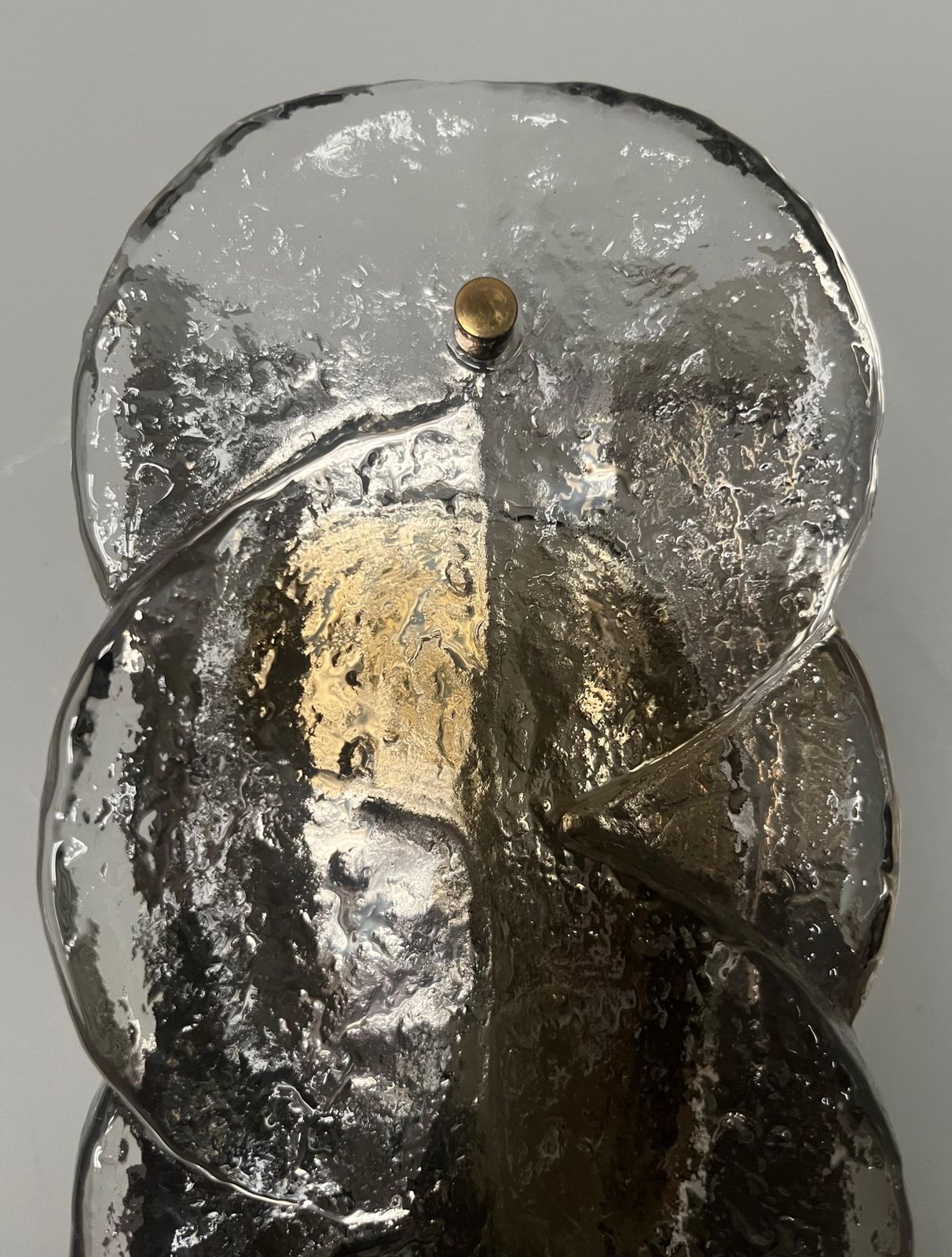 Unique Austrian Set Of Six Murano Smoke "Citrus" Wall Sconces By Kalmar, 1970s photo buy