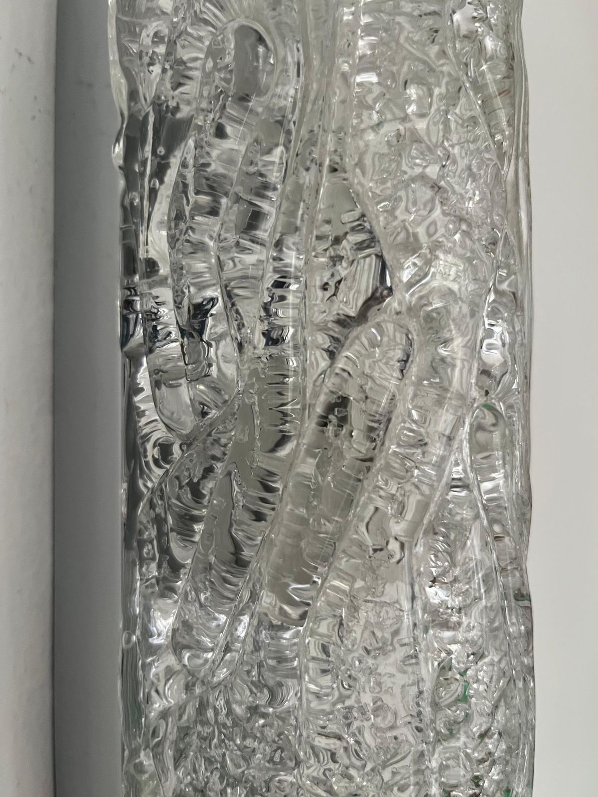 photo furniture German Midcenturry Pair Of Murano Ice Glass Wall Sconces By Hillebrand, 1970s