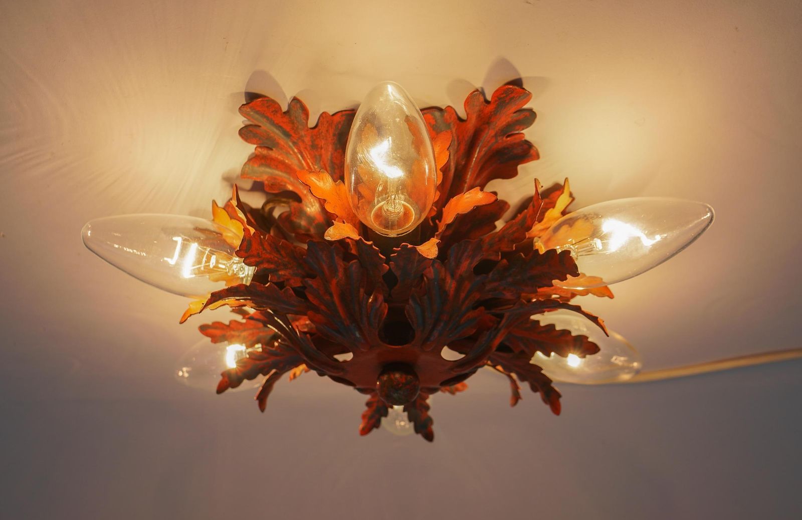 Red Florentine Ceiling Lamp By Banci Firenze, 1960s photo buy