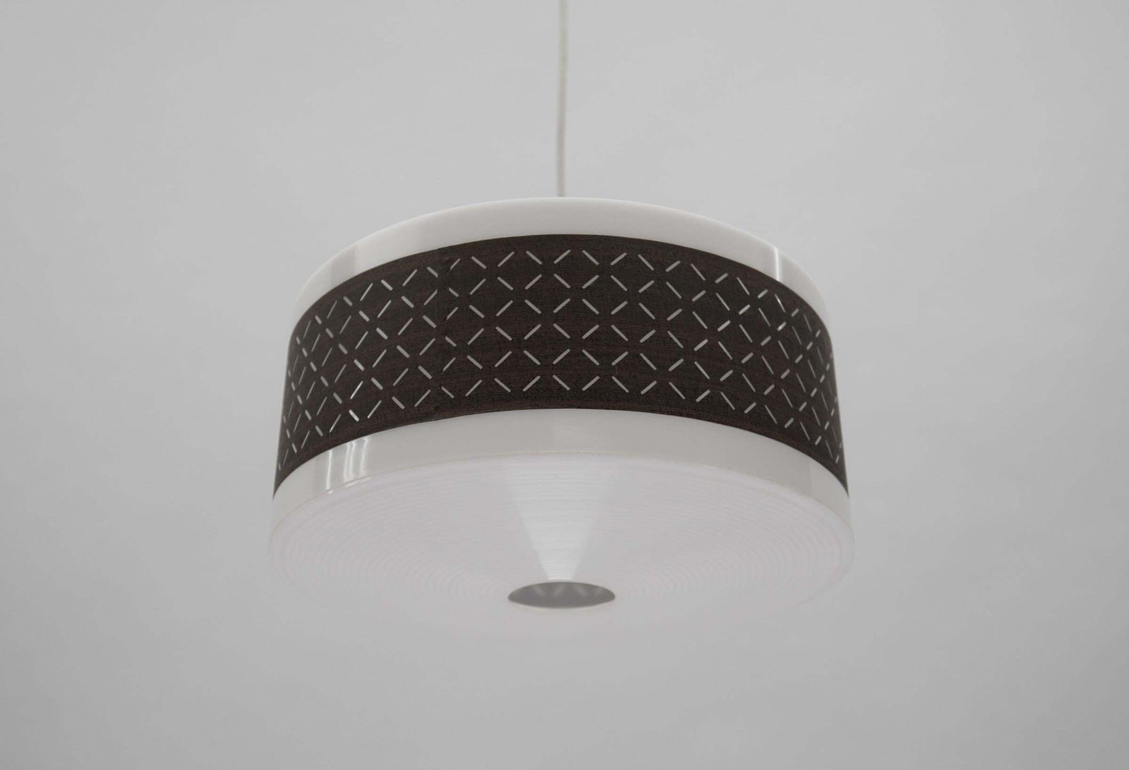 Rare Brown & White Pendant Lamp By Aloys F. Gangkofner For Erco Leuchten photo vinterior