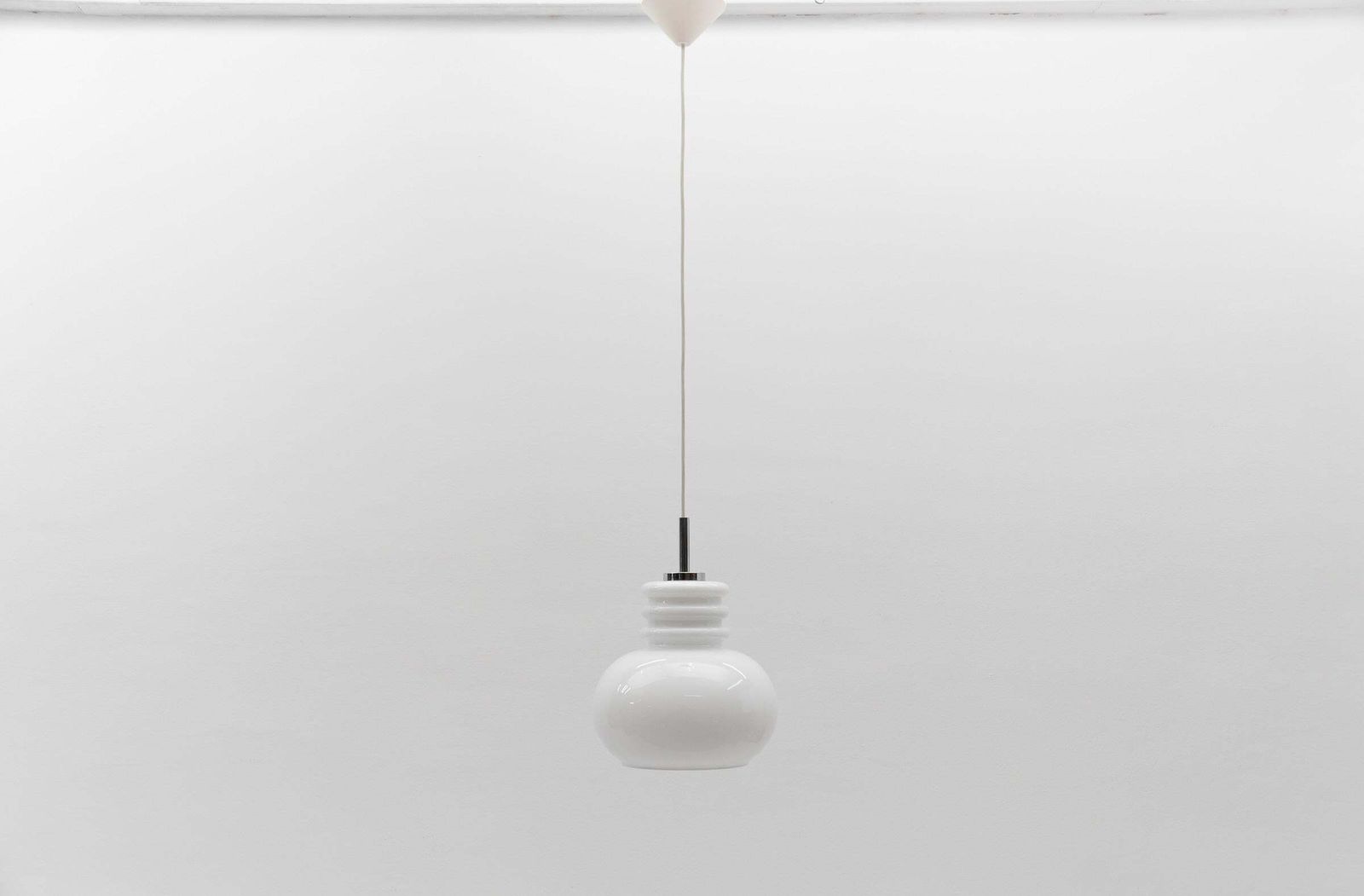 Lovely White Glass Ceiling Lamp By Peill & Putzler, 1960s photo furniture