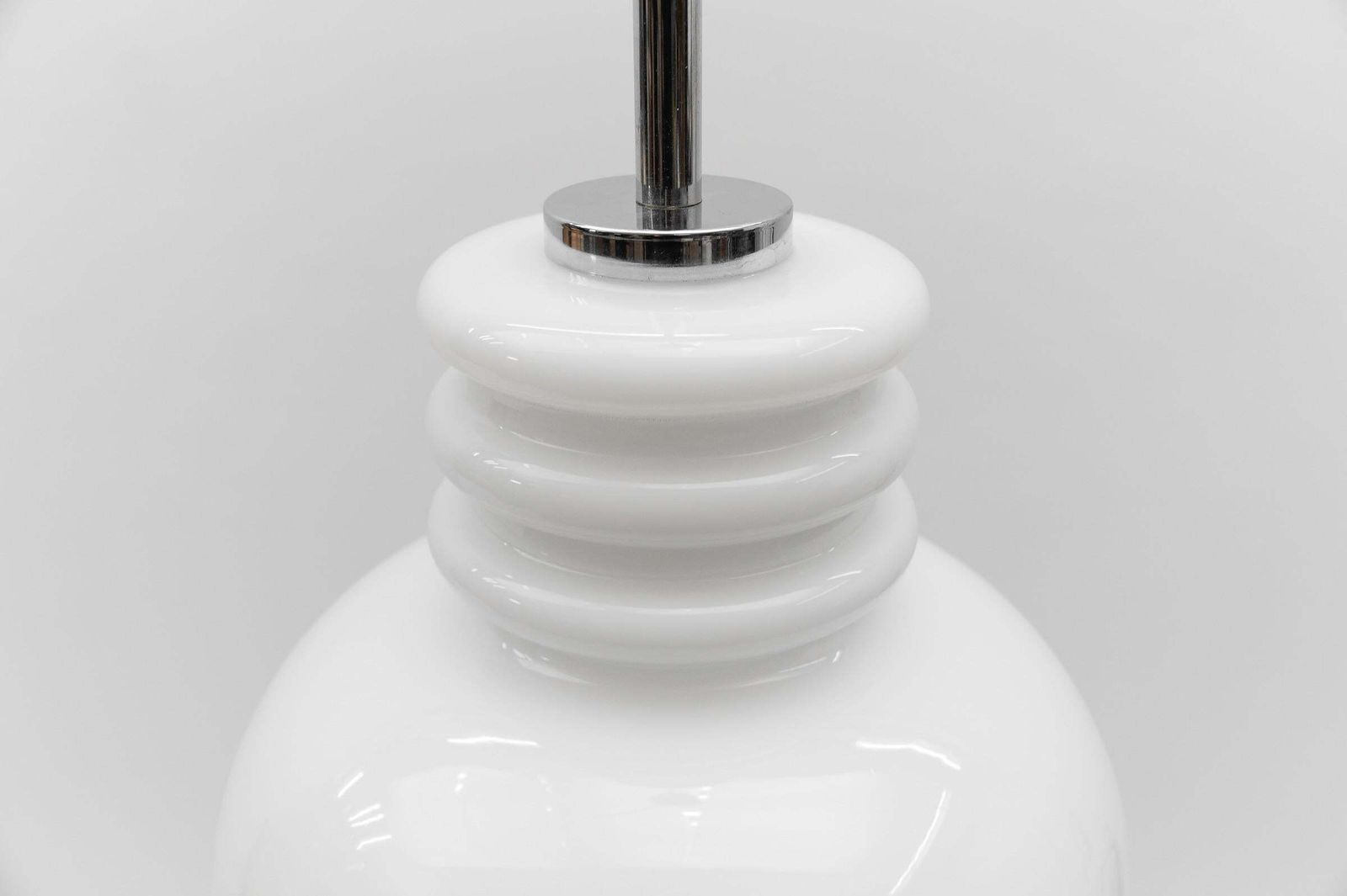 Lovely White Glass Ceiling Lamp By Peill & Putzler, 1960s photo vinterior